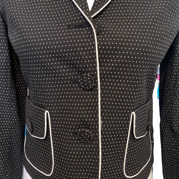 TOGO Blazer Polka Dot Sz 8 Cotton Fully Lined Jacket - Picture 5 of 8